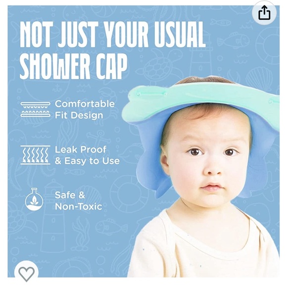 NWT Walnut Tree Infant Love Baby Essential Shower Cap Hat for Bath Time! - Picture 7 of 8